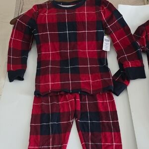 Soma Cozy Checkered Kids Pajama Set in Red and Navy Slim Fit Kids Size 8